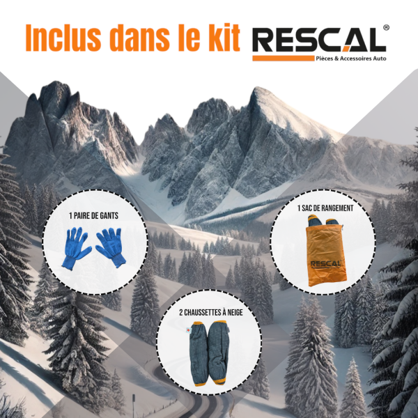 (MEDIUM) Chaussettes à Neige Pneus 225/60 R18, 235/55 R18, 255/40 R19 - Antidérapantes et Homologuées pour Sécurité Maximale -Installation Facile et Alternative aux Chaînes Neige pour Conduite Hivernales