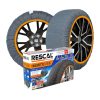 Kit chaussettes à neige Rescal : la boîte et 2 roues équipées
